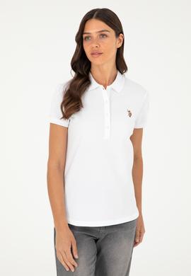 Kadın Beyaz Polo Yaka Tişört - 50280067007