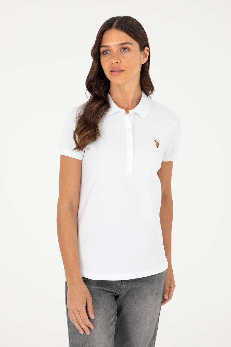 Kadın Beyaz Polo Yaka Tişört - 50280067007