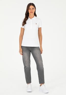 Kadın Beyaz Polo Yaka Tişört - 50280067007