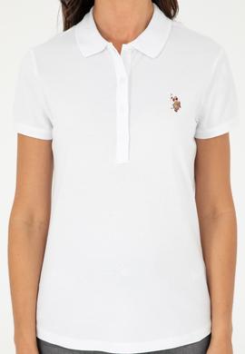 Kadın Beyaz Polo Yaka Tişört - 50280067007