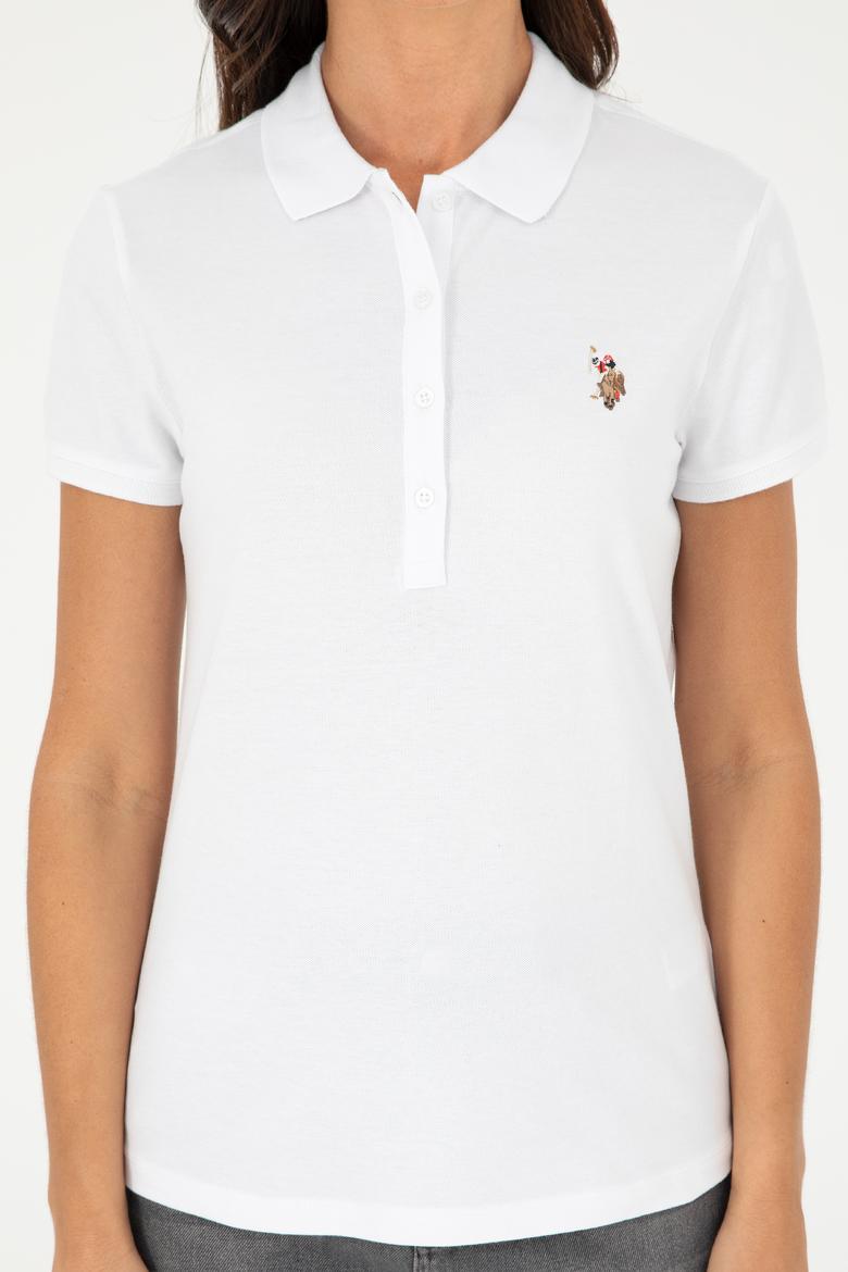 Kadın Beyaz Polo Yaka Tişört - 50280067007