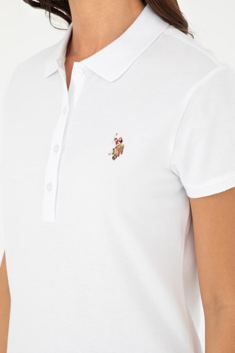 Kadın Beyaz Polo Yaka Tişört - 50280067007