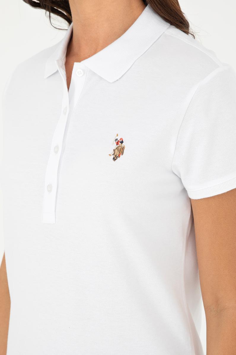 Kadın Beyaz Polo Yaka Tişört