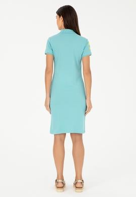 Kadın Mint Polo Yaka Mini Boy Örme Elbise - 50280064048