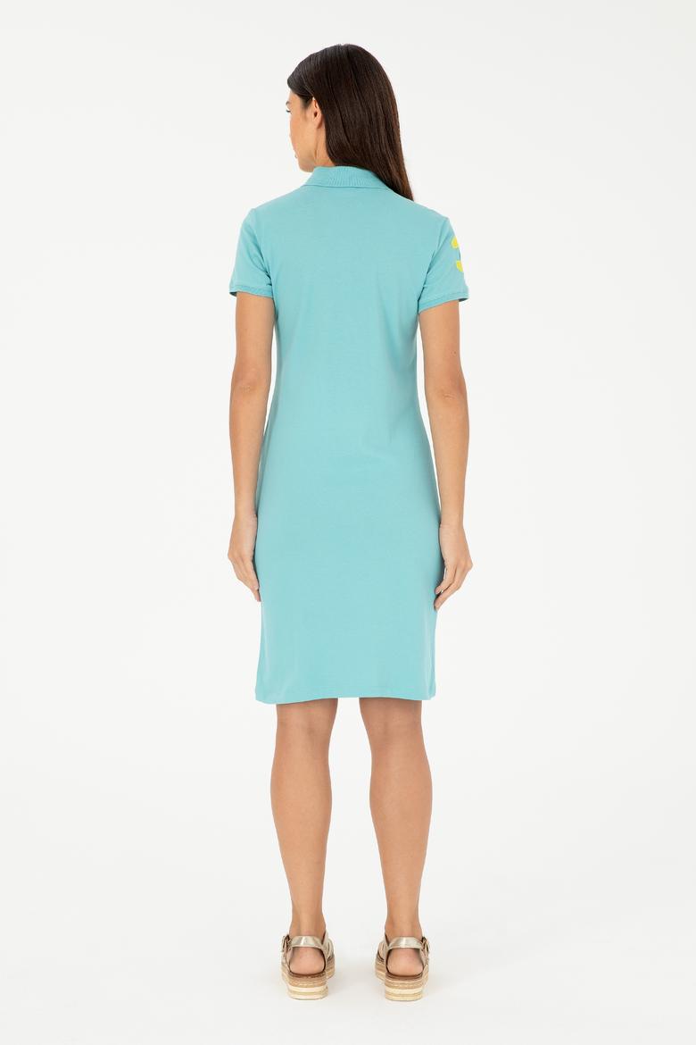 Kadın Mint Polo Yaka Mini Boy Örme Elbise - 50280064048