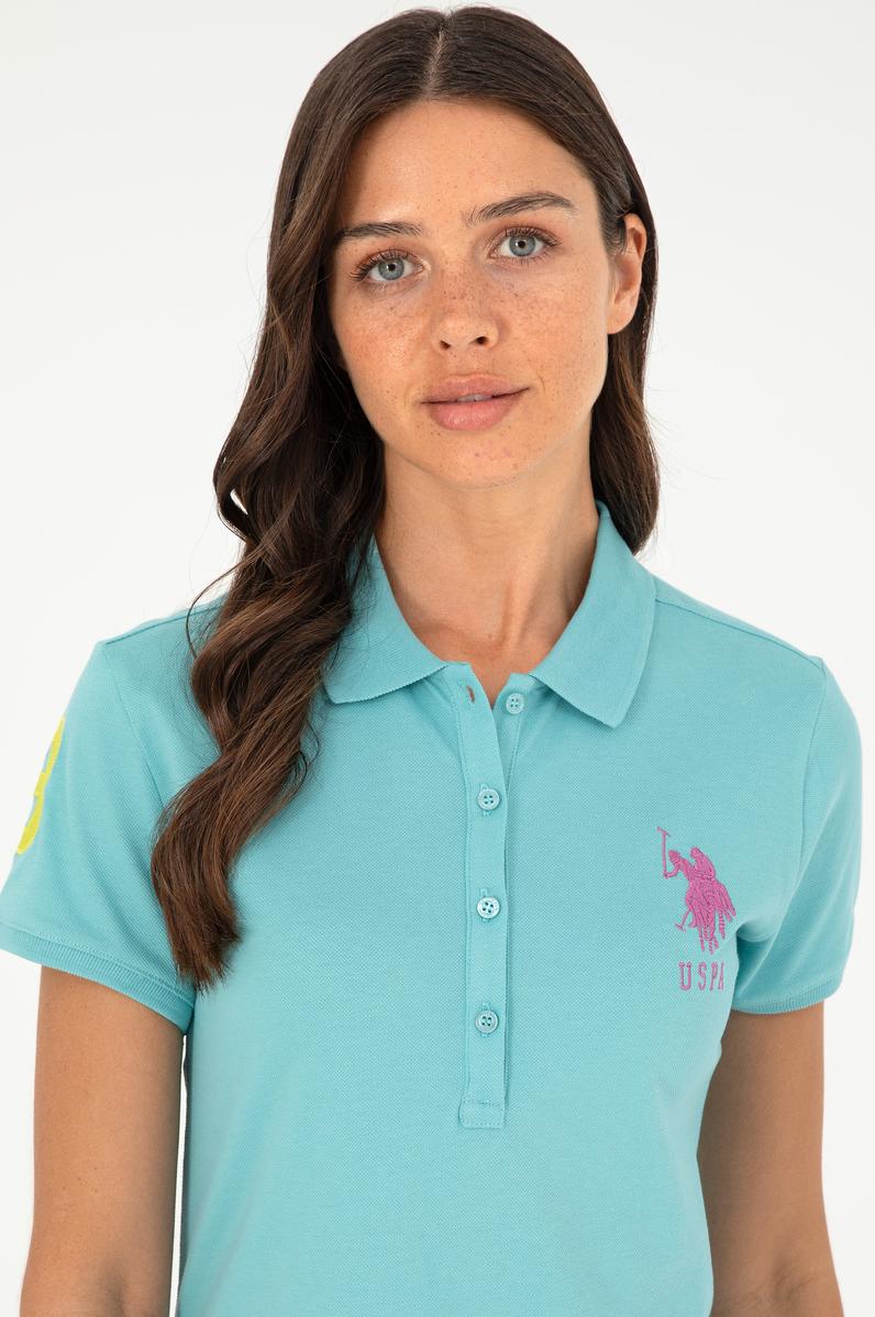 Kadın Mint Polo Yaka Mini Boy Örme Elbise