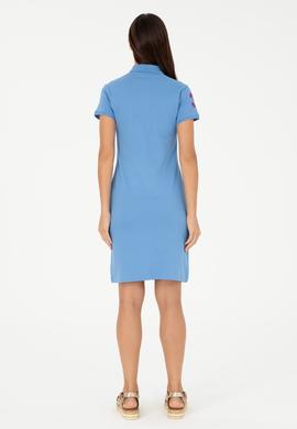 Kadın Koyu Mavi Polo Yaka Mini Boy Örme Elbise - 50280064151