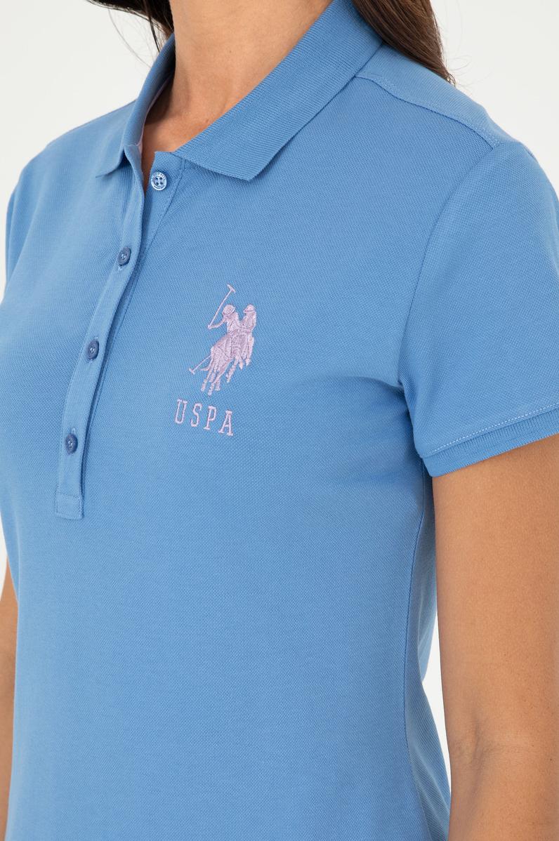 Kadın Koyu Mavi Polo Yaka Mini Boy Örme Elbise