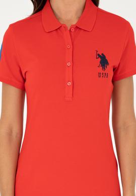 Kadın Kırmızı Polo Yaka Mini Boy Örme Elbise - 50280064073