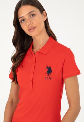 Kadın Kırmızı Polo Yaka Mini Boy Örme Elbise - 50280064073