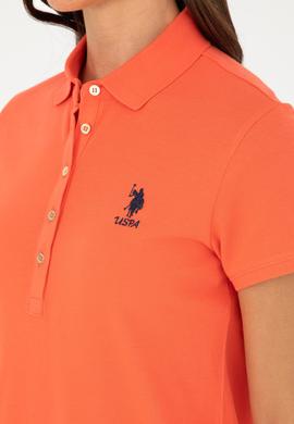 Kadın Nar Çiçeği Polo Yaka Mini Boy Örme Elbise - 50280038056