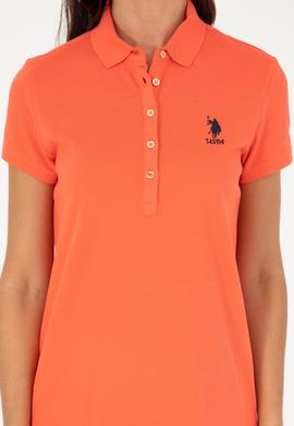 Kadın Nar Çiçeği Polo Yaka Mini Boy Örme Elbise - 50280038056