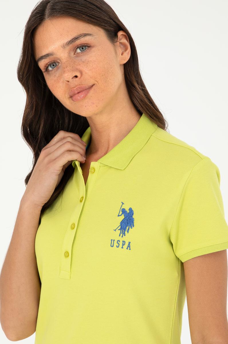 Kadın Fıstık Yeşili Polo Yaka Mini Boy Örme Elbise