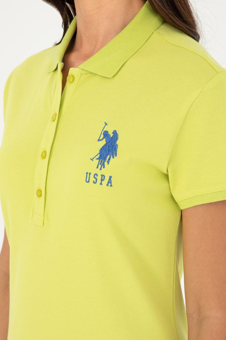 Kadın Fıstık Yeşili Polo Yaka Mini Boy Örme Elbise - 50280064156