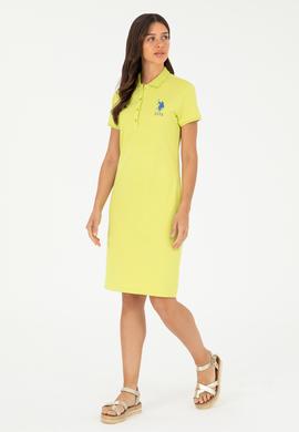 Kadın Fıstık Yeşili Polo Yaka Mini Boy Örme Elbise - 50280064156