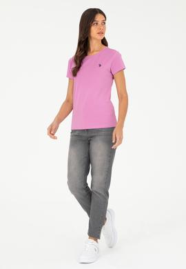 Kadın Menekşe Basic Tişört - 50280033052