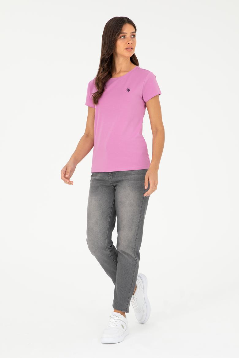 Kadın Menekşe Basic Tişört - 50280033052