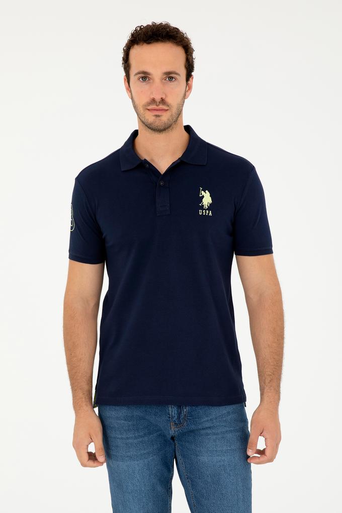 Erkek Slim Fit Polo Yaka Lacivert Basic Tişört
