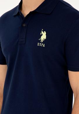 Erkek Slim Fit Polo Yaka Lacivert Basic Tişört - 50279568011