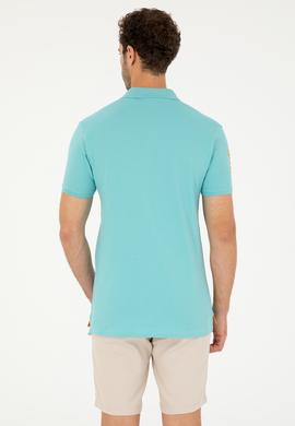 Erkek Slim Fit Polo Yaka Mint Basic Tişört - 50279568060