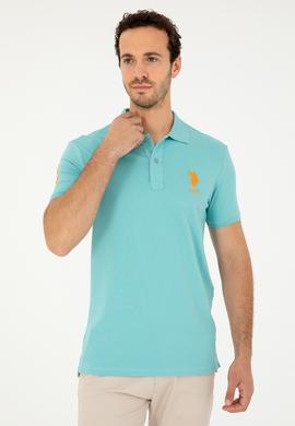 Erkek Slim Fit Polo Yaka Mint Basic Tişört - 50279568060