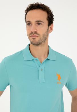 Erkek Slim Fit Polo Yaka Mint Basic Tişört - 50279568060