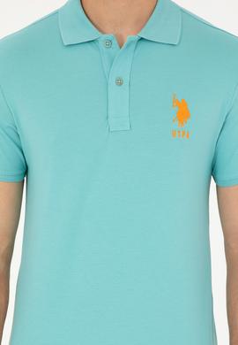 Erkek Slim Fit Polo Yaka Mint Basic Tişört - 50279568060