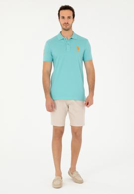 Erkek Slim Fit Polo Yaka Mint Basic Tişört - 50279568060