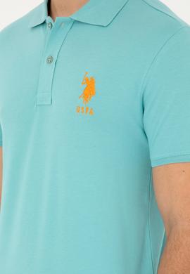 Erkek Slim Fit Polo Yaka Mint Basic Tişört - 50279568060