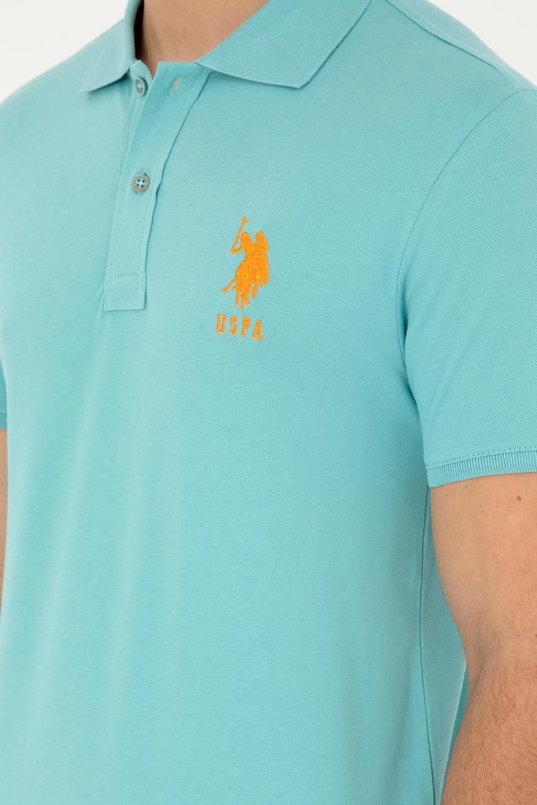 Erkek Slim Fit Polo Yaka Mint Basic Tişört - 50279568060