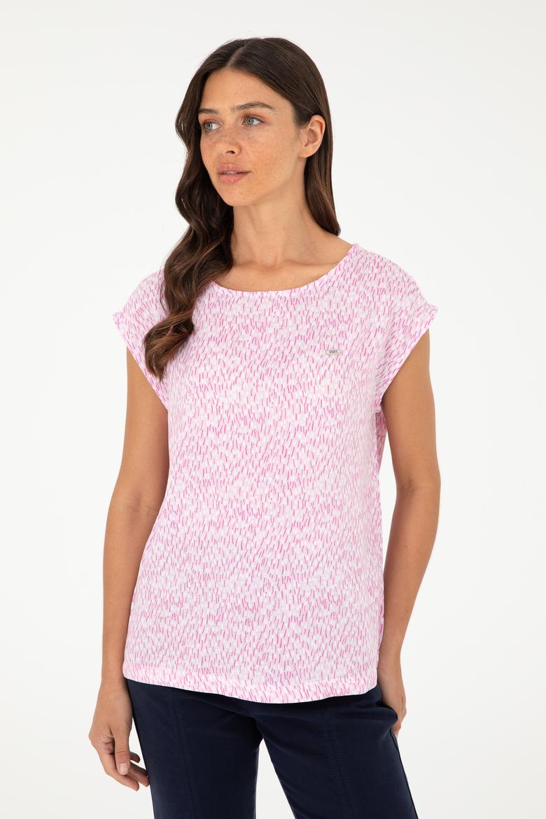 Kadın Pembe Kısa Kollu Gömlek - 50280956021