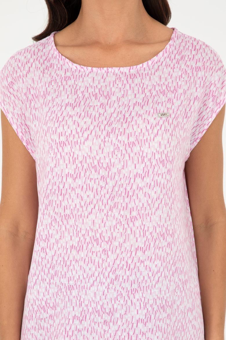 Kadın Pembe Kısa Kollu Gömlek - 50280956021