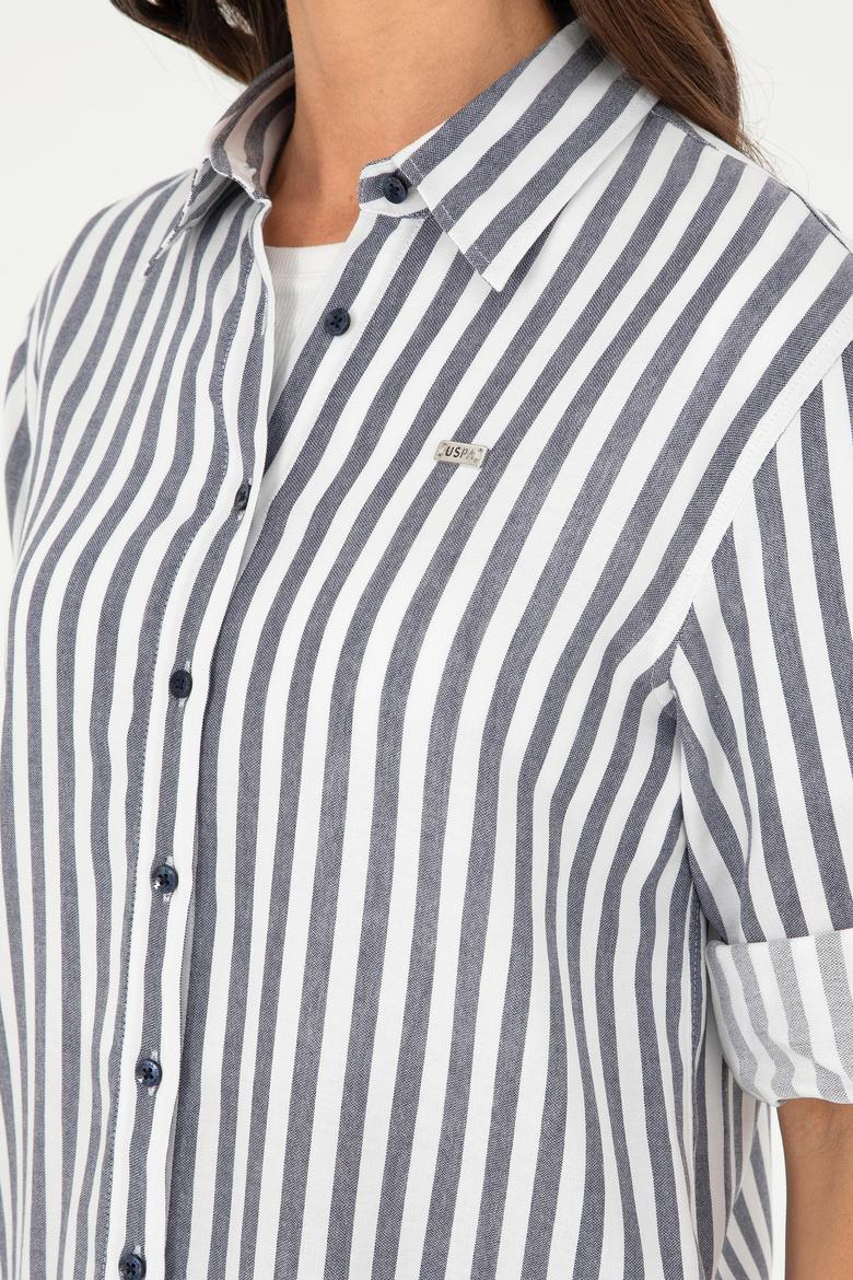 Kadın Lacivert Uzun Kollu Gömlek - 50280944021