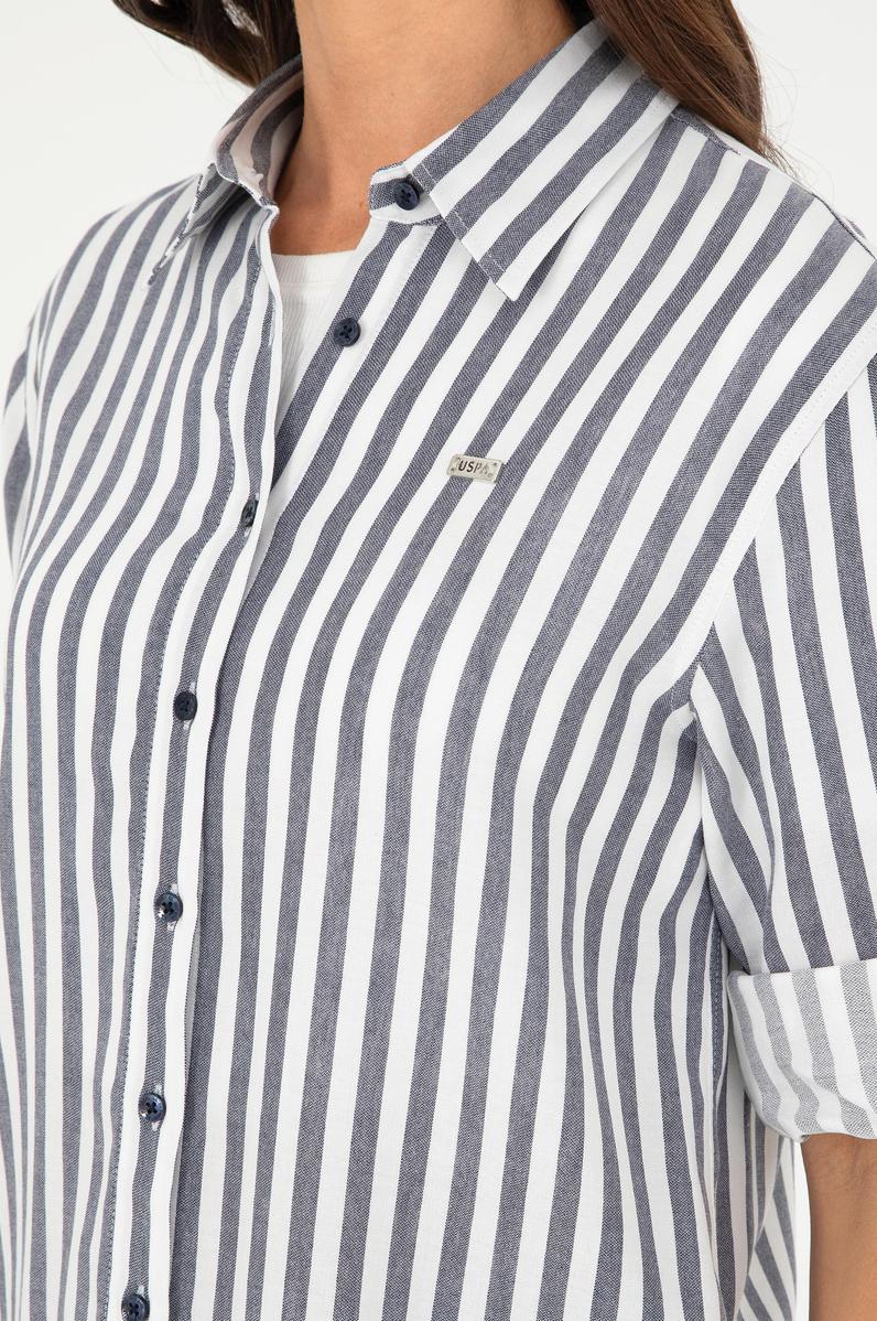 Kadın Lacivert Uzun Kollu Gömlek