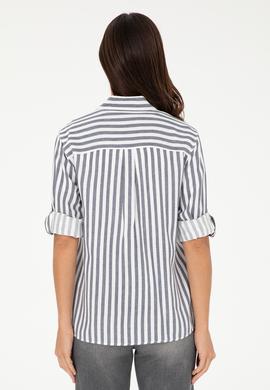 Kadın Lacivert Uzun Kollu Gömlek - 50280944021