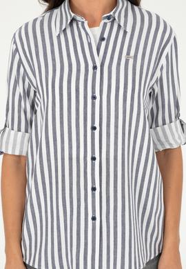 Kadın Lacivert Uzun Kollu Gömlek - 50280944021