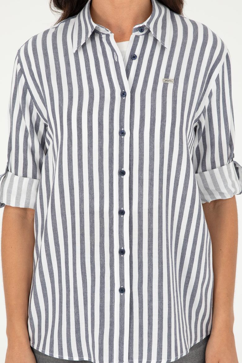 Kadın Lacivert Uzun Kollu Gömlek - 50280944021