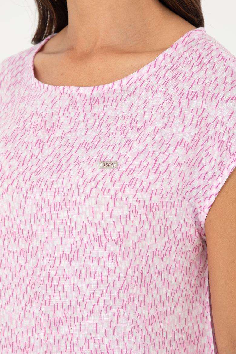 Kadın Pembe Kısa Kollu Gömlek - 50280956021