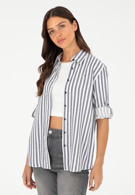 Kadın Lacivert Uzun Kollu Gömlek - 50280944021