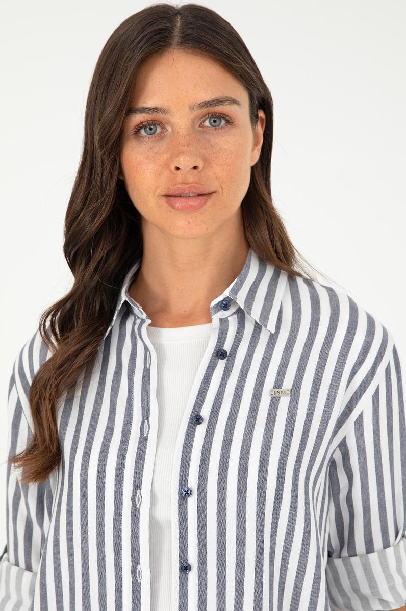 Kadın Lacivert Uzun Kollu Gömlek