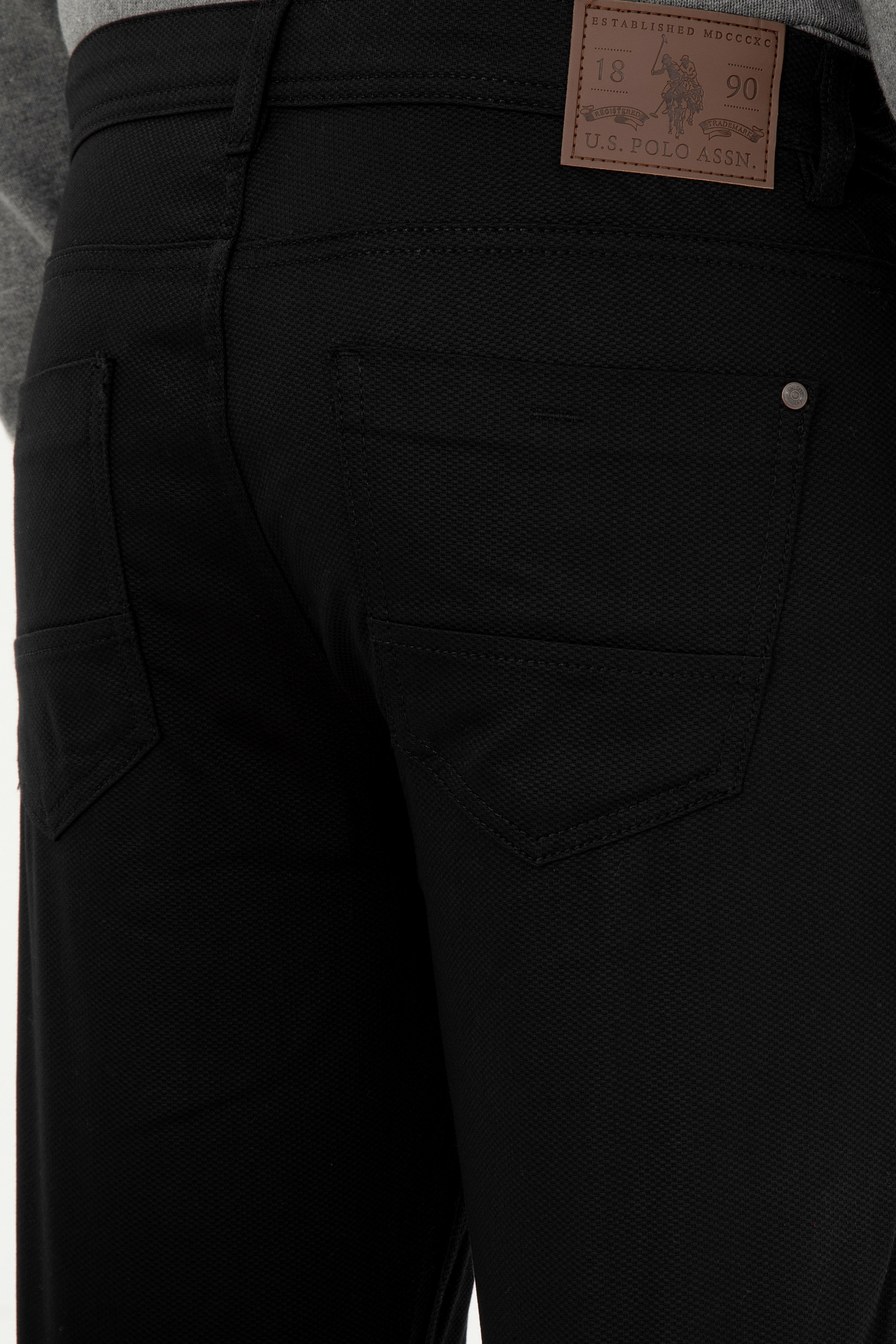 Erkek Slim Fit Siyah Kanvas / Chino Pantolon - Image 6