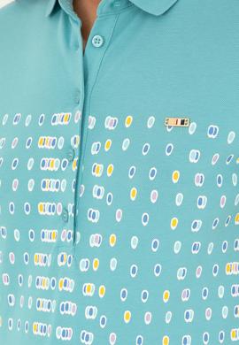 Kadın Mint Polo Yaka Tişört - 50282885013