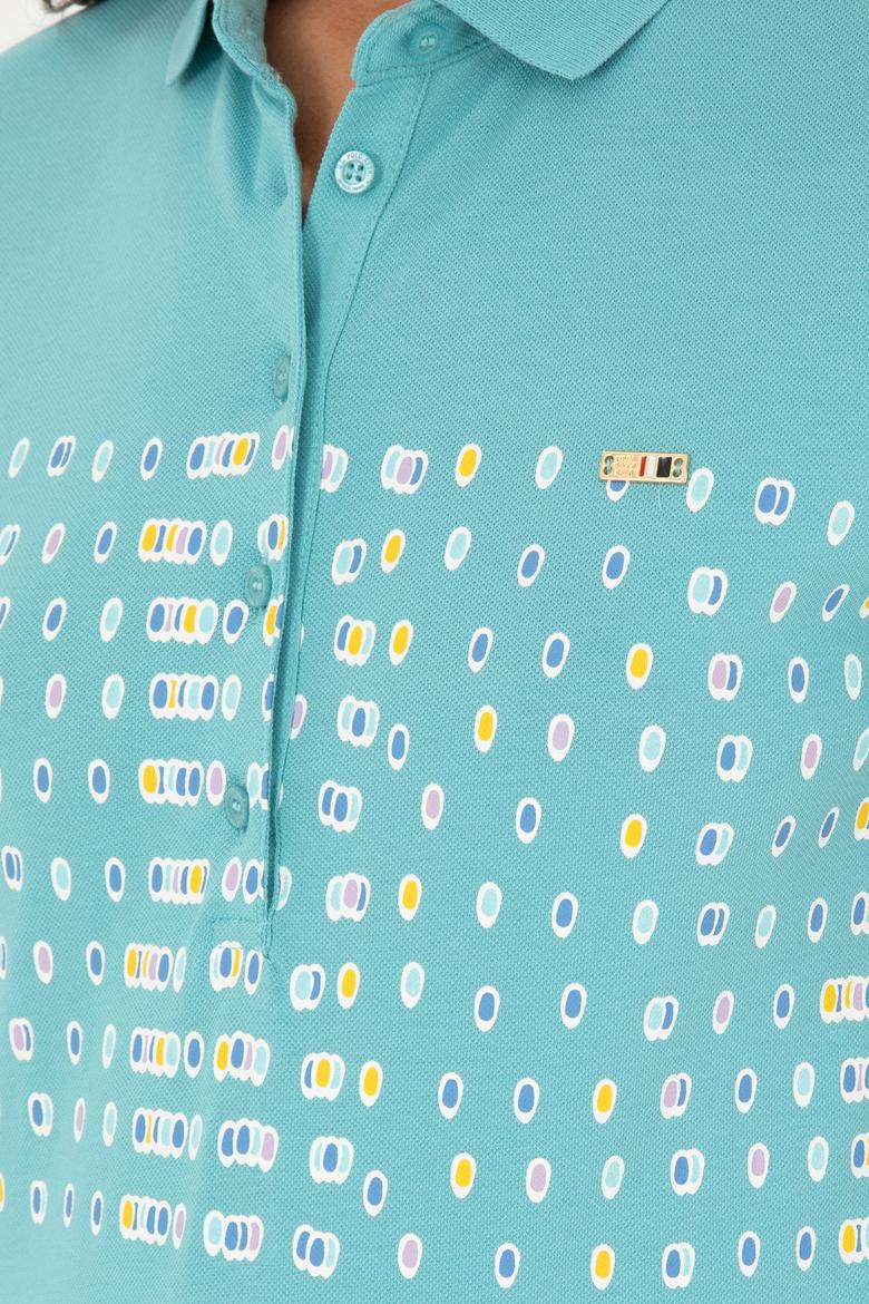 Kadın Mint Polo Yaka Tişört - 50282885013