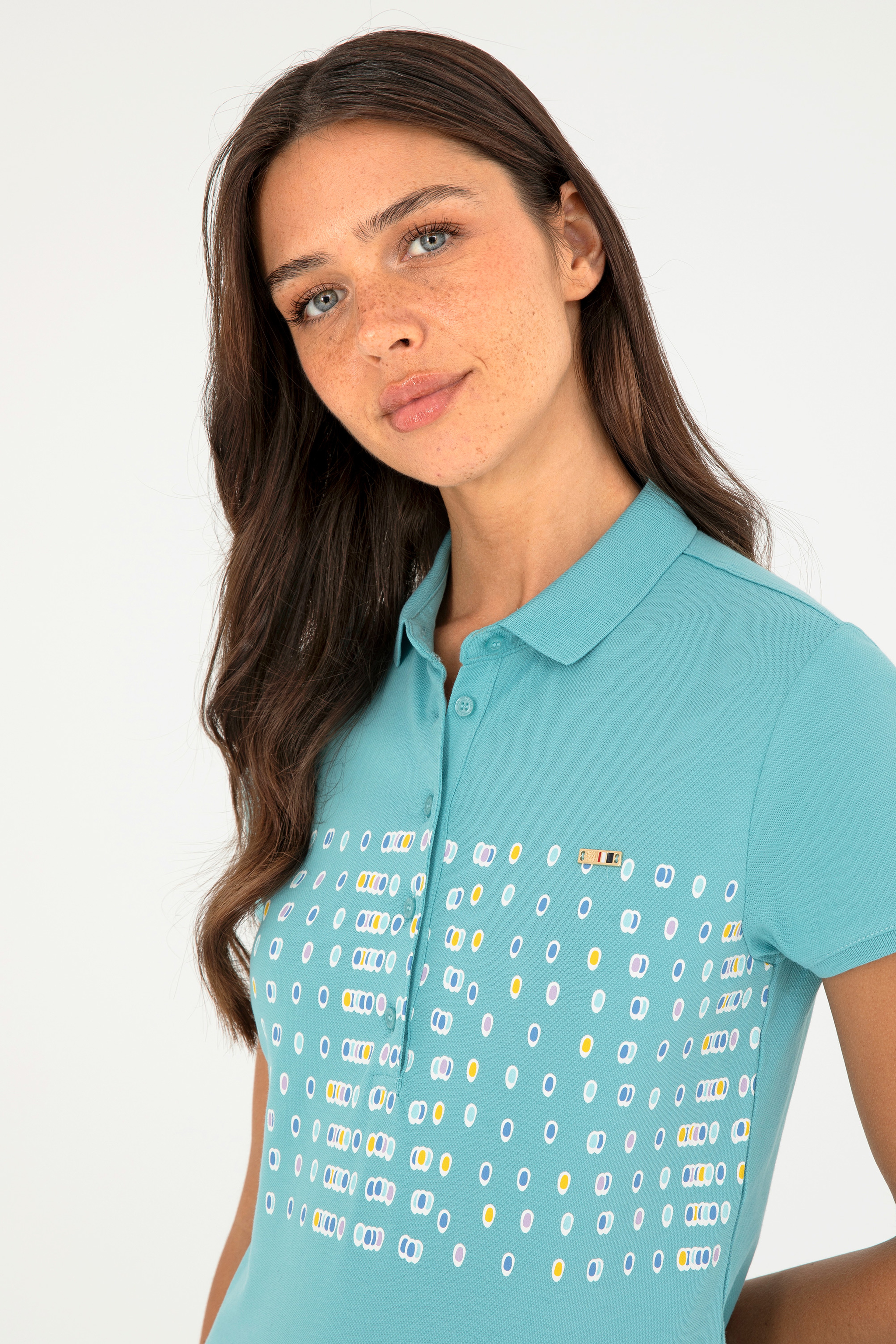 Kadın Mint Polo Yaka Tişört