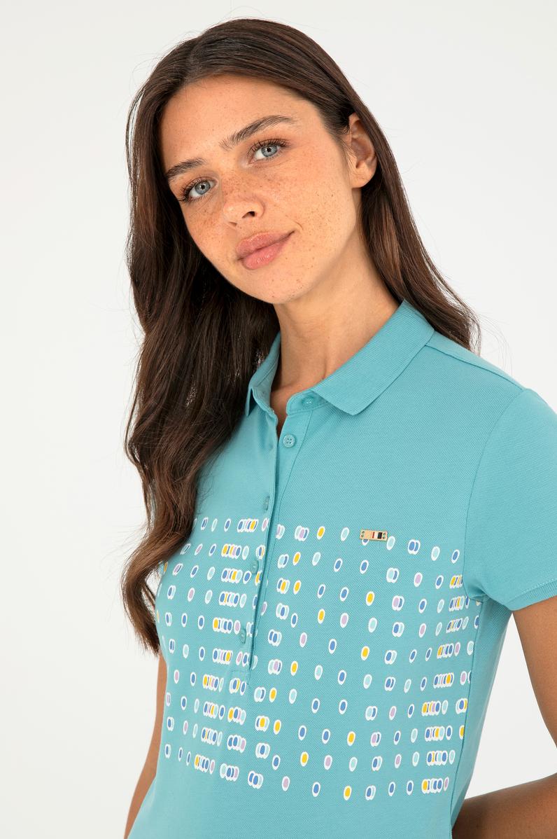 Kadın Mint Polo Yaka Tişört