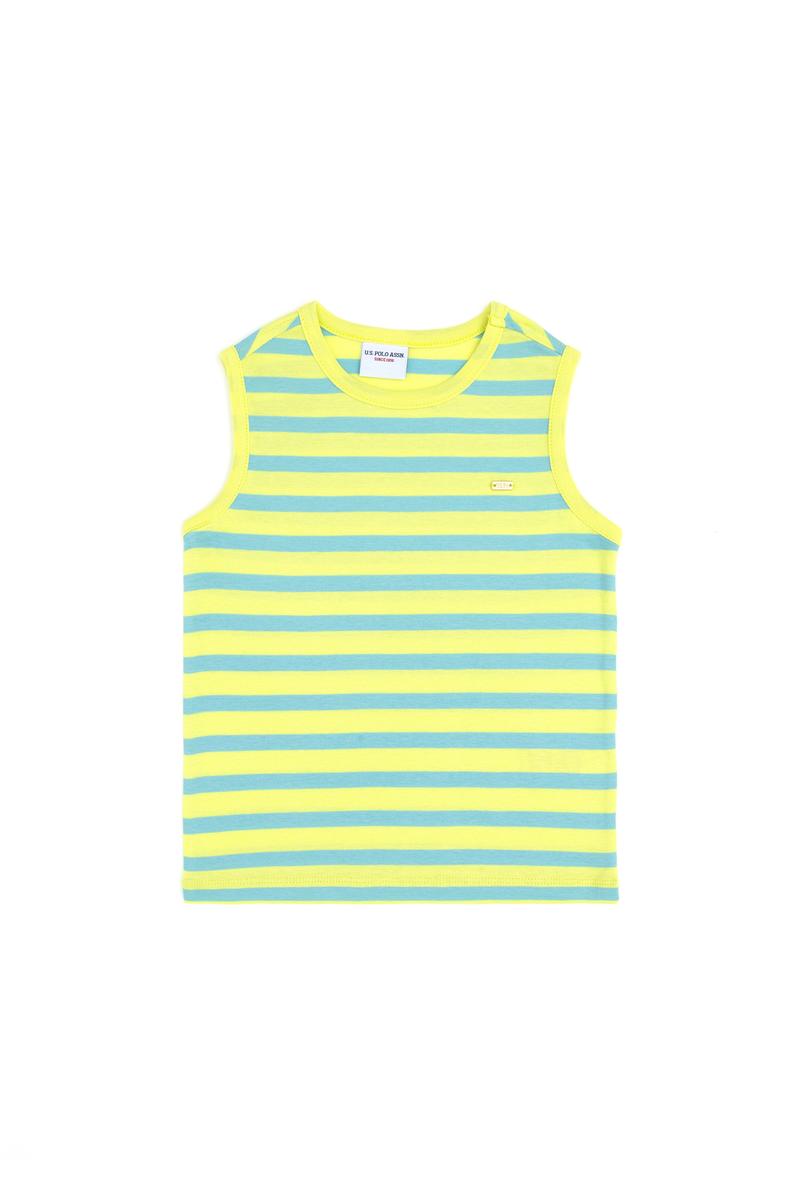 Kız Çocuk Fıstık Yeşili Bisiklet Yaka Kolsuz Tişört