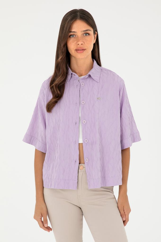 Kadın Lila Uzun Kollu Gömlek