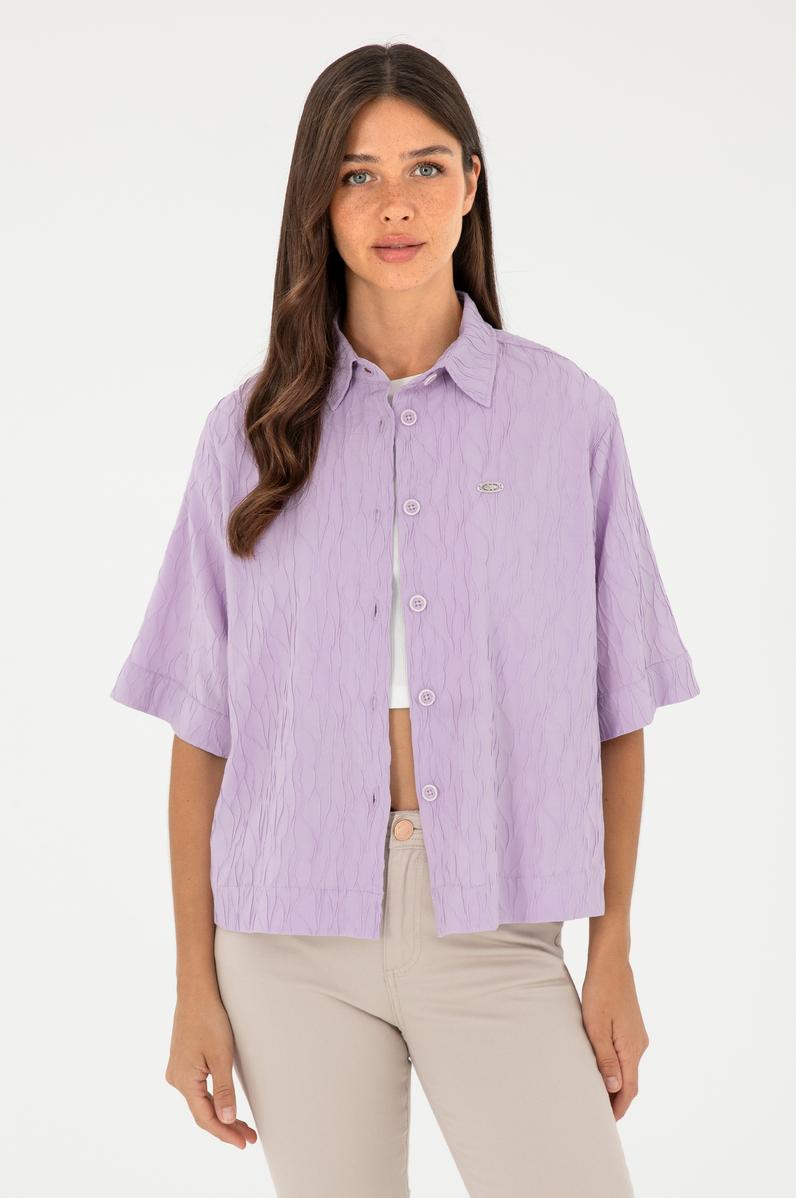 Kadın Lila Uzun Kollu Gömlek