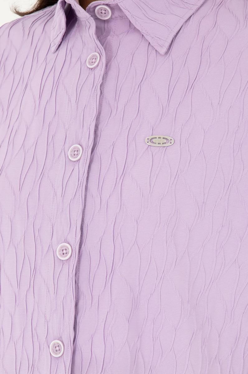 Kadın Lila Uzun Kollu Gömlek