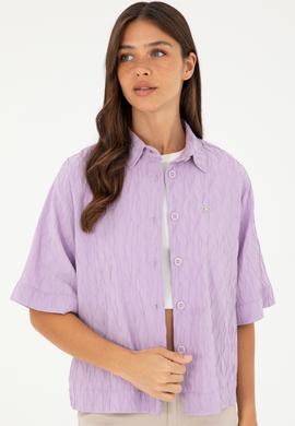 Kadın Lila Uzun Kollu Gömlek - 50283632004